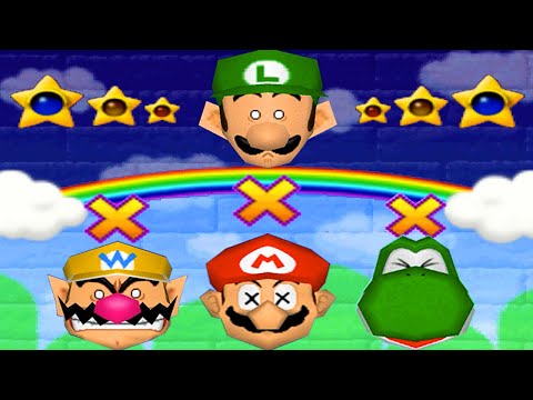 Mario Party N64 - Men's Rivalry Battle - Luigi vs Mario vs Yoshi vs Wario