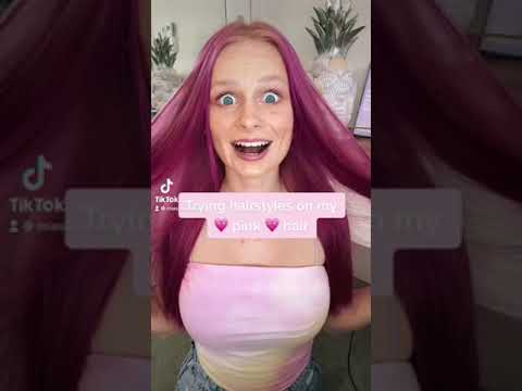 Trying hairstyles on my PINK hair 💕😯