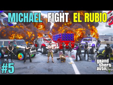 MICHAEL FIGHT EL RUBIO DESTROYING A SECRET BASS GAME PLAY#5 #gta5 #technogamerz