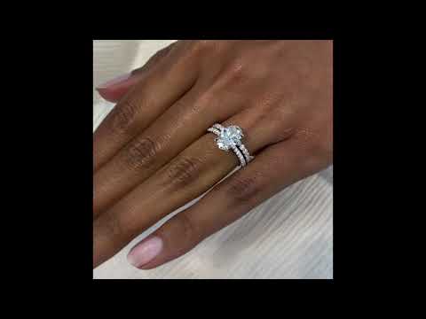 2 carat Oval Diamond Ring with Wedding Band