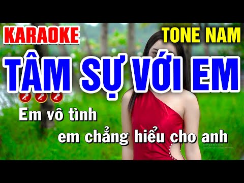 TÂM SỰ VỚI EM Karaoke Nhạc Sống Tone Nam ( NHẠC HAY MẪU ĐẸP )  | Bến Tình Karaoke