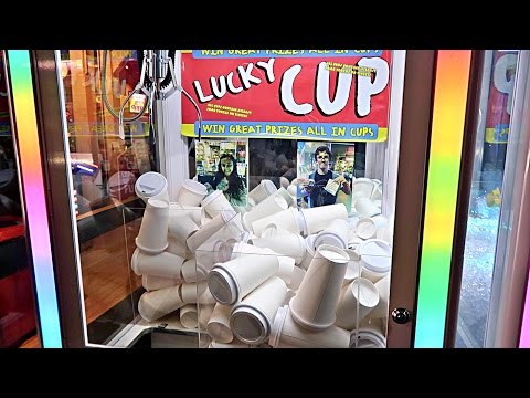 FOUND A MYSTERY CUP CLAW MACHINE!!! (WHAT'S INSIDE WILL BLOW YOUR MIND)
