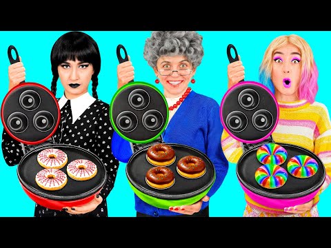 Reto De Cocina Wednesday vs Abuela | Gadgets Inteligentes vs Hacks de PaRaRa Challenge