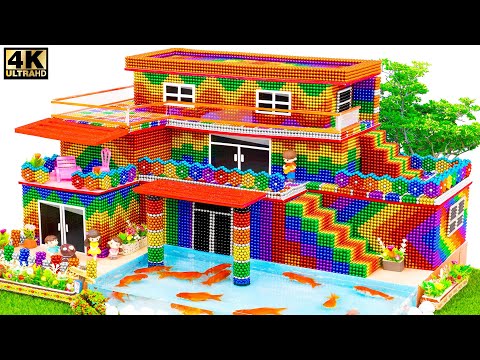 ASMR Video - Build Underground Swimming Pool For Modern Mansion Has Pool & Slide From Magnetic Balls