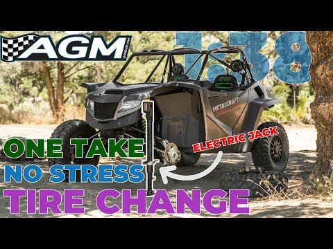 Change Tires On Your UTV Faster With The Electric Jack | AGM Electric Jack UTV Tire Change