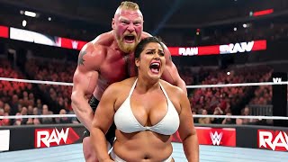 Brock Lesnar vs indian Female WWE Raw Highlights 4/8/2025 Highlights HD - WWE RAW Highlights HD