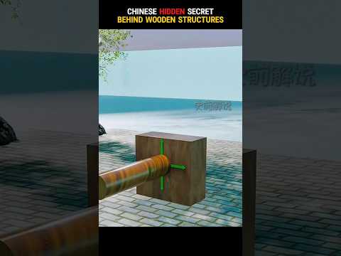 How Chinese Engineers Build A Wooden Structures Without nails 💅 #shorts #3danimated