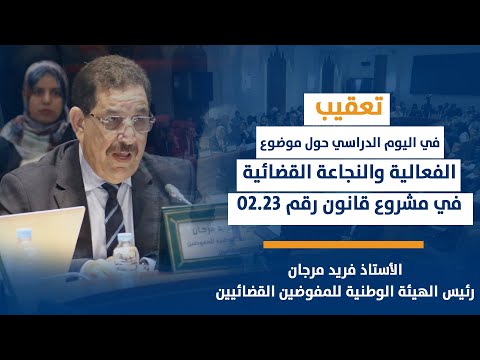 تعقيب ذ مرجان /الفعالية والنجاعة القضائية في مشروع قانون رقم 02.23 يتعلق بالمسطرة المدنية