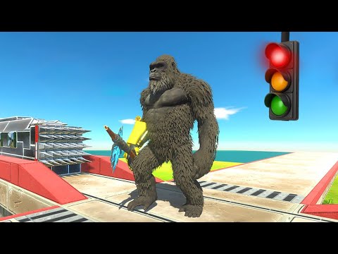 Who Can Survive the Jet Train Crossroad - Animal Revolt Battle Simulator