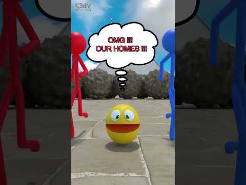 HELP Pacman Correct His Mistake 2🙏🙏🙏 #friendship #pacman #stickman #domino
