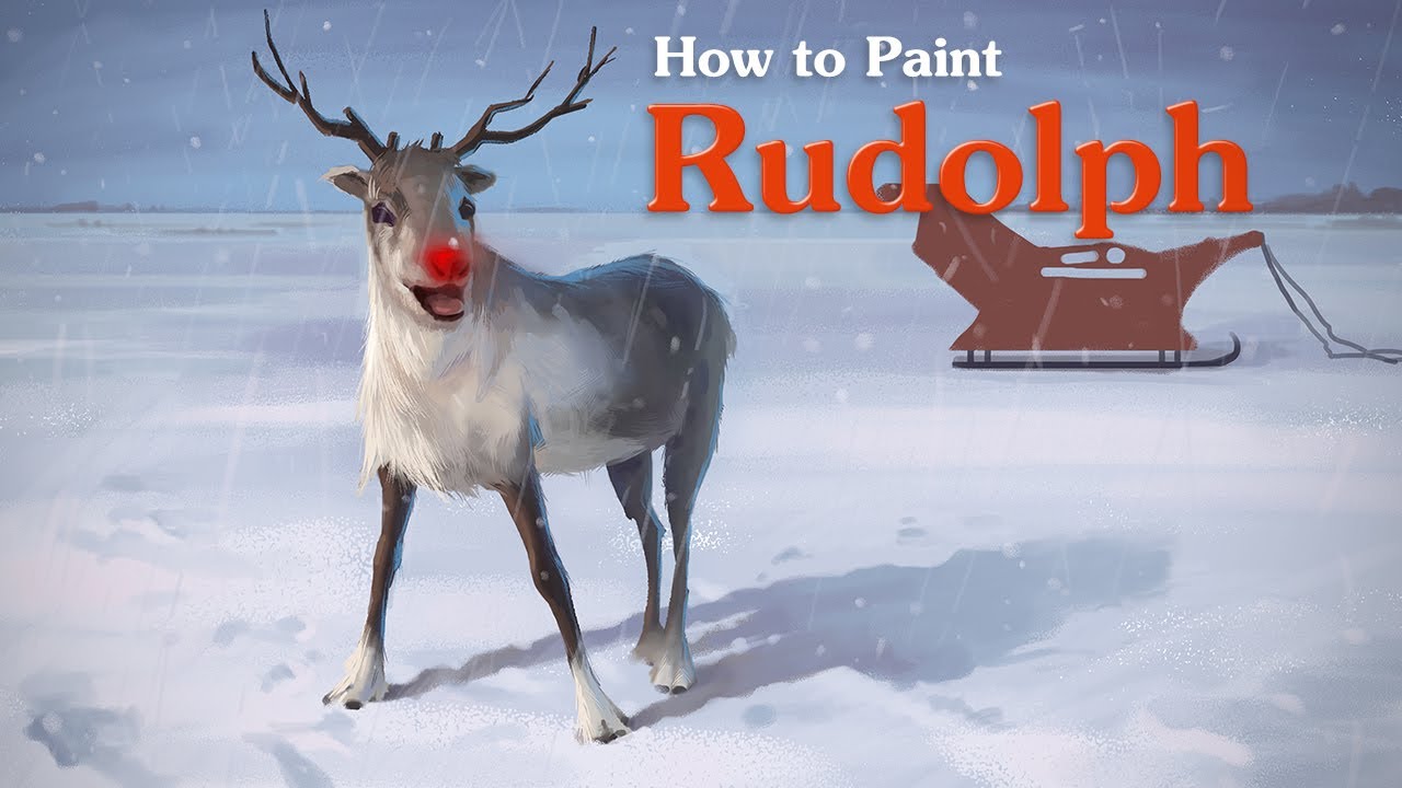 How to Paint Rudolph the Red-Nosed Reindeer - Digital Painting Timelapse - Proko