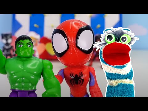 Fizzy juega a la caída de discos de Spiderman con Spidey y sus increíbles amigos