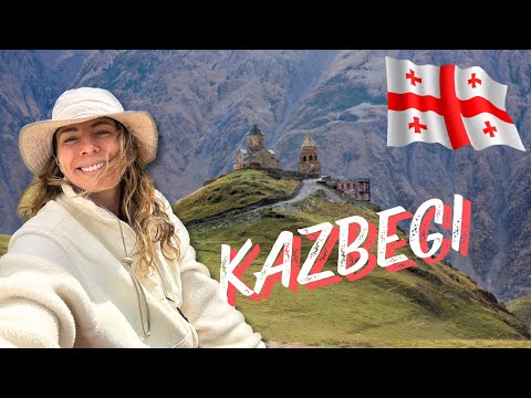 HIKING IN KAZBEGI - Gergeti Glacier & Juta Lake 🇬🇪 Backpacking Georgia Vlog