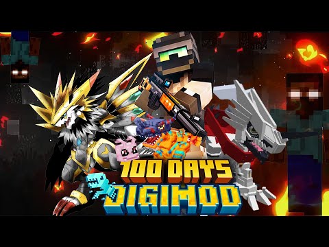 I Survived 100 Days in Digital Monsters World in Minecraft