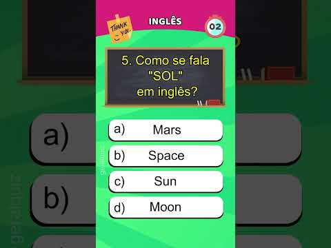 Quiz de perguntas e respostas de inglês #quiz #inglesfacil