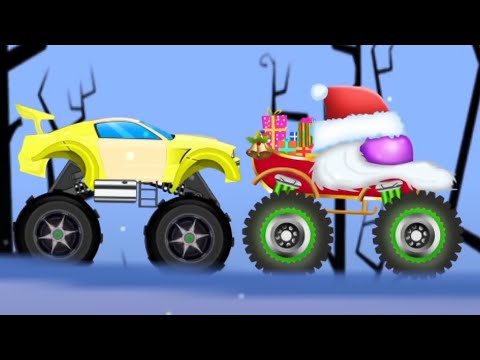 Gara di Camion dei Mostri Divertente Video Divertente di Natale per Bambini