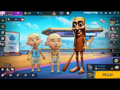 UPIN IPIN BOTAK DAN TUNG TUNG TUNG SAHUR MASUK GAME FREE FIRE! GAME LUCU FF