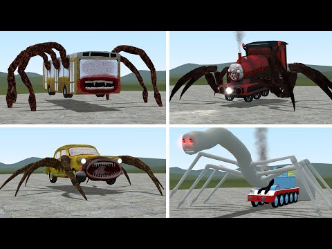 CURSED THOMAS VS CHOO CHOO CHARLES VS BUS EATER VS CAR EATER In Garry's Mod!