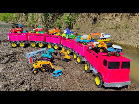 Mobil Truk Tronton Panjang Penuh Mainan Beko, Tayo, Mobil Molen, Loader, Damkar, Mobil Tangki