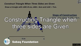 Constructing Triangle when three sides are Given