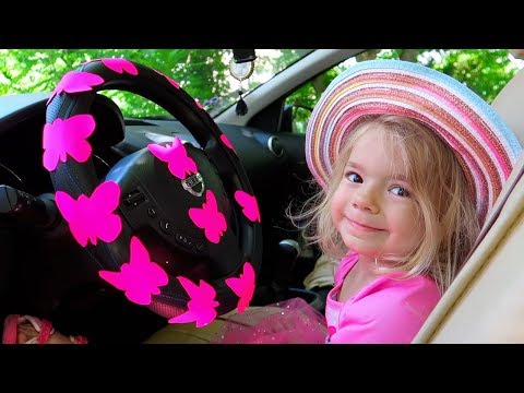 We are in the car Wheels on the bus Story for kids Nursery Rhymes  | Anabella Show