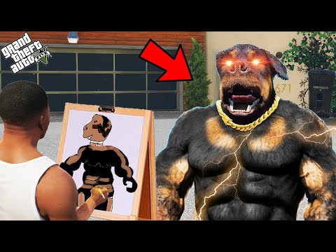 Franklin Using Magical Painting To Draw Most Powerful Chop Ever ! GTA 5 new