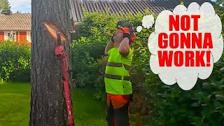 Insane Setup or Genius Solution? Chainsaw + Car vs. 100 Foot Pine