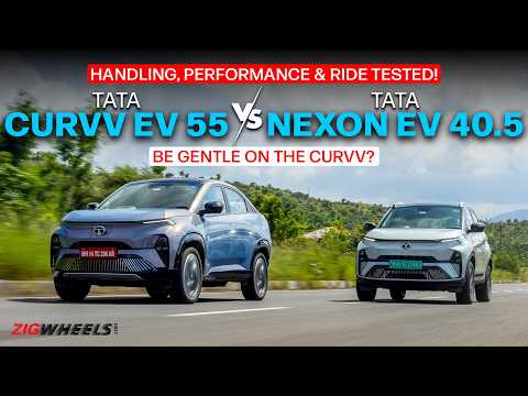 Tata Curvv EV vs Nexon EV  | Handling, Performance & Ride Compared | ZigWheels.com