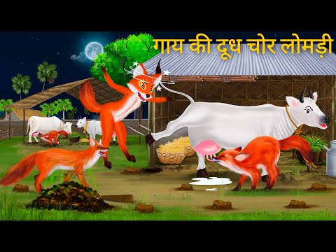 लोमड़ी गाय का दूध पीने जाते ही | Cow Milk Thief Fox | Hindi Kahani | Hindi Moral Stories | FairyTale