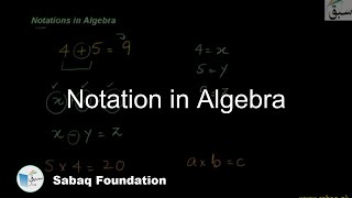 Notation in Algebra