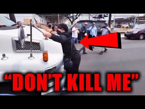 This Liberal ANTI ICE Protester Throws Herself On ICE Vehicle Demanding Illegals Be Freed