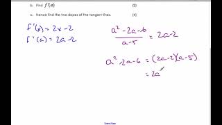 IB MAA Finding two tangent slopes with point not on curve