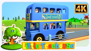 Blue Wheels on the Bus, Vehicle Rhyme for Kids