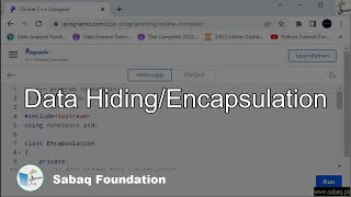 Data hiding/Encapsulation