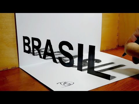 How to Draw BRASIL 3D Trick Art 3D Drawing