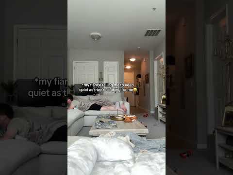 She hides from her puppies to see their reaction