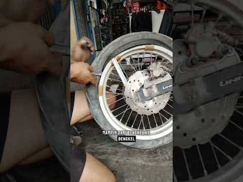 resiko ban besar di kasih ban dalam #bengkelmotor #mekanikmotor