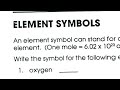 Periodic Table and Element Symbols