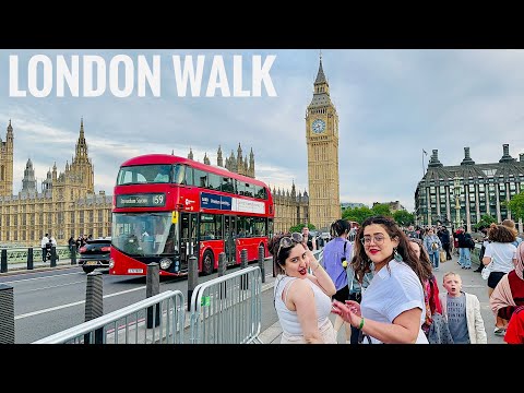 London City Tour 2024 | 4K HDR Virtual Walking Tour around the City | London Summer Walk 2024