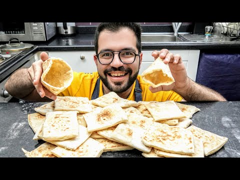 Bread or Samoon | خبزأو صمون بدون فرن | كمية كبيرة بطريقة سهلة و سريعة | شيف شاهين