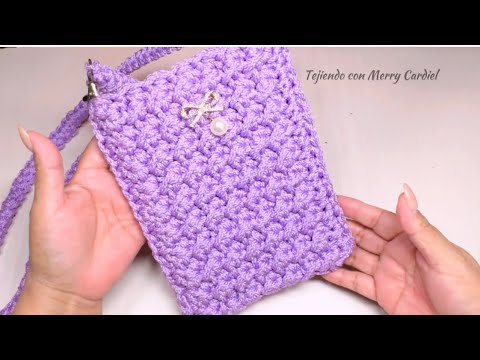 ¡Como tejer! Una linda cartera o bolso para celular fácil y rápido