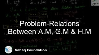 Problem-Relations Between A.M, G.M & H.M