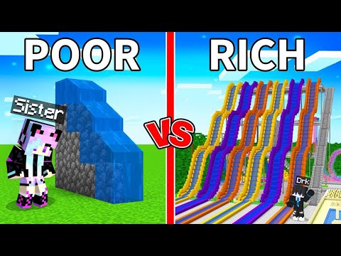 POOR vs RICH Waterpark House Survival Battle in Minecraft