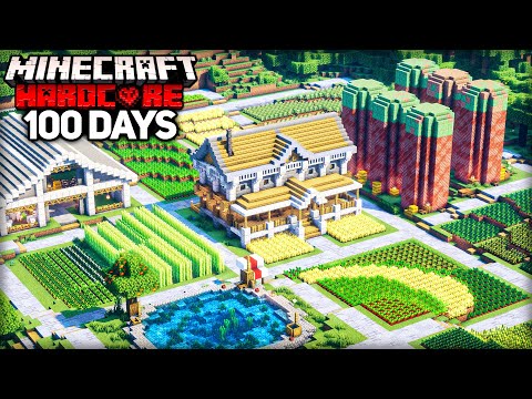 I Survived 100 Days Building the ULTIMATE FARM in Minecraft Hardcore