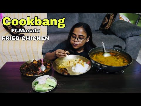 Cookbang:)Delicious masala FRIED CHICKEN and Sambar rice😋