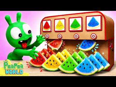 Colorful Watermelon Vending Machine ๐ Pea Pea Kids Cartoon