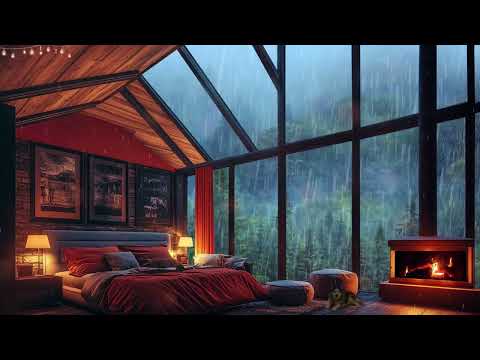 Rain Sounds For Sleeping - Relaxing Thunder Sounds - Cozy Bedroom with Rainstorm for Relax