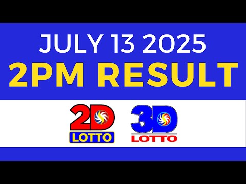 2pm Lotto Result Today Swertres Ez2 PCSO July 13 2025