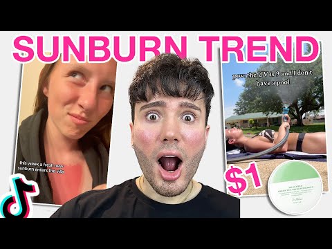 Reacting to CRAZY TANNING & SUNBURN Tiktoks AND $1 SUNSCREEN