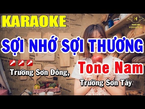 Karaoke Sợi Nhớ Sợi Thương Tone Nam Nhạc Sống | Trọng Hiếu